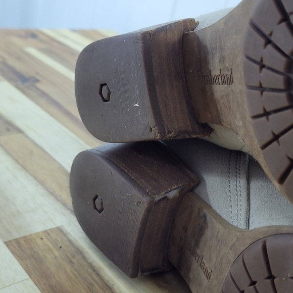 Timberland Sutherlin Bay Slouch Chelsea Boots  Light Taupe Beige Suede Size 7.5 - Picture 14 of 16